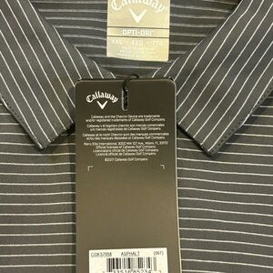 Callaway Gray Polo with Subtle Stripes